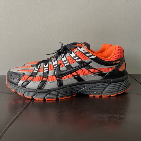 Nike P-6000 Men's Black and Orange Athletic Shoes